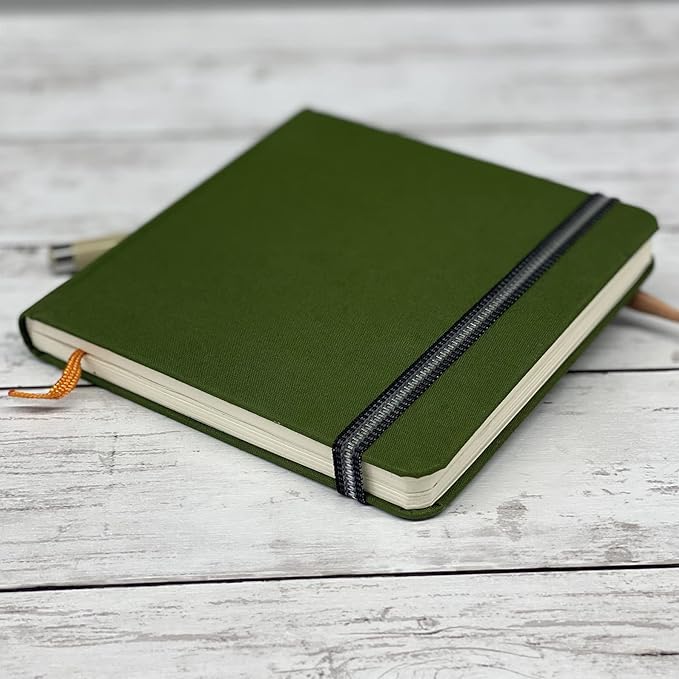 Travelogue Drawing Book, Grand Portrait 10-1/2 x 8-1/4, Cadmium Green Artist Journal