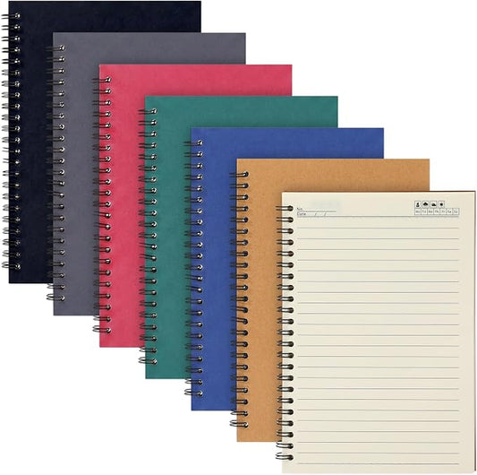 Epakh 6 Pack Spiral Notebooks A5 Bulk Back to School Hardcover Spiral Journal Notebook 5.5 x 8.3 Inch, First Day of School Journal Paper Notebook for Writing, 50 Sheets 100 Page