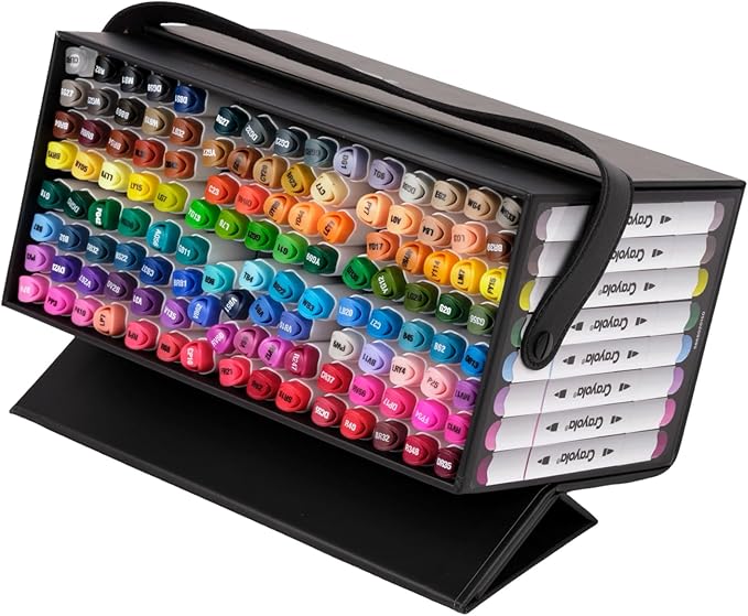 Crayola Dual-Tip Alcohol Marker Set for Adults (120ct), Bulk Adult Coloring Book Markers for Blending, Shading & Layering, Fine & Brush Tips [Amazon Exclusive]