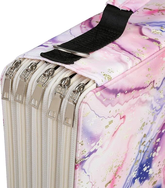 Portable Colored 480 Slots Pencil case Organizer with Printing Pattern for Watercolor Pens or Markers, Pencil Case Organizer for Artist