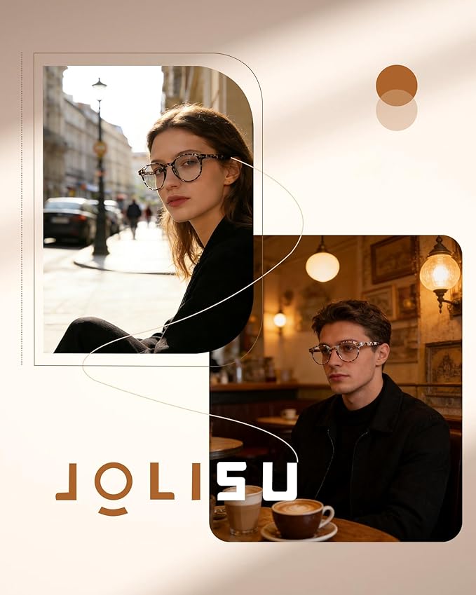 JOLISU 5 Pack Reading Glasses For Women/Men-Blue Light Blocking Computer Reader w/Round Frame - Retro Clear Lens Fake Eyeglasses（1.75）