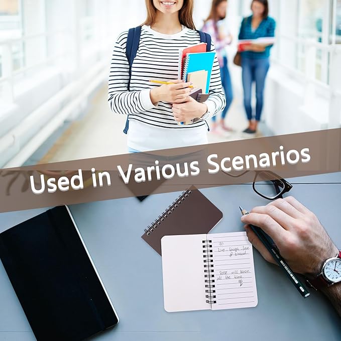 KTOJOY 6 Pack Spiral Notebook Small Pocket Notebook 3x5 Spiral Notepads With Lined Pages, Small Top Spiral Notebook Little Mini Memo Steno Note Pads for Outdoor Home Office College School