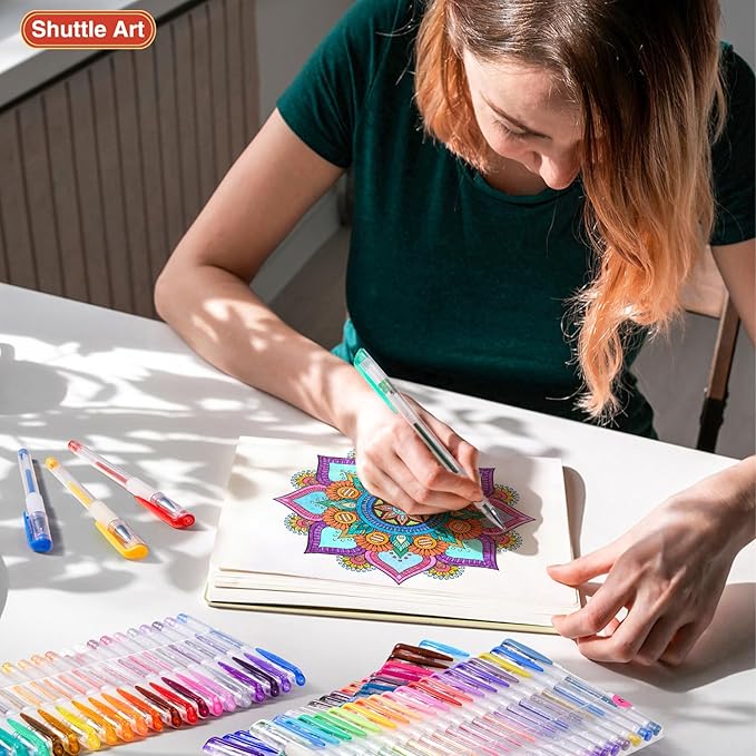 Shuttle Art 160 Pack Glitter Gel Pens, 80 Colors Glitter Gel Pens Set with 80 Refills for Adults Coloring Books Drawing Crafts Scrapbooking Journaling