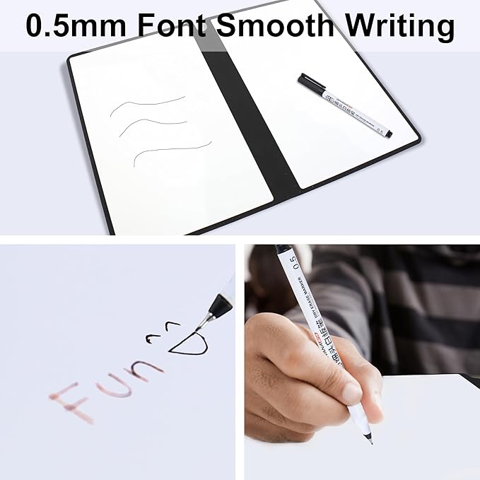 Portable Whiteboard, Erasable Reusable Whiteboard Notebook Mini A5 Dry Erase White Board for Meeting Business Office Home