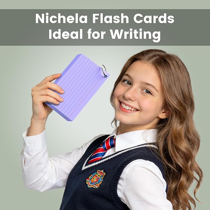 300 Count Index Cards 3 x 5 Inch Purple Flash Cards with Ring, Heavy Flashcards College Ruled Home Organization, Durable Study To Do List Note Cards with Ruled Lines for Office & School Supplies