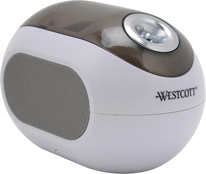 Westcott iPoint Dash Battery Pencil Sharpener, White