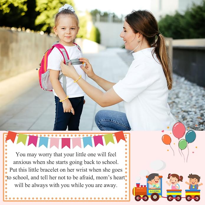 UPROMI First Day of Preschool/Kindergarten/1st Grade/2nd Grade/School Gift, Back to School Bracelet Mommy and Me Dad and Son
