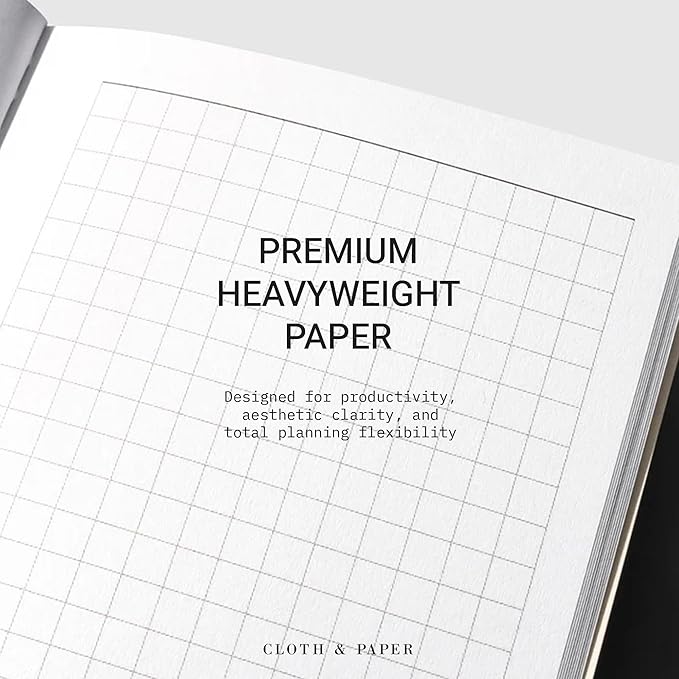 Cloth & Paper Travel Notebook | Weekly Hobonichi – Matcha | Pocket Plus Weekly Planner Notebook 3.2" x 6" | Weekly Layout with Grid Notes Page for Planning, Tasks & Scheduling – Soft Touch Cover