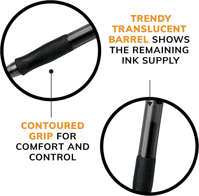 BIC Gelocity Original Black Gel Pens, Medium Point (0.7mm), 24-Count Pack, Retractable Gel Pens With Comfortable Grip