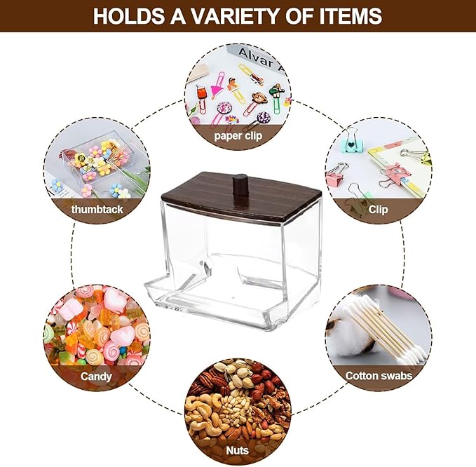 MultiBey Walnut Desk Organizer Set, Wooden Office Desktop Organization with Acrylic Pen Holder, Sticky Note Dispenser & Paper Clip Box, Elegant Walnut Desk Accessories for Home Office Gift