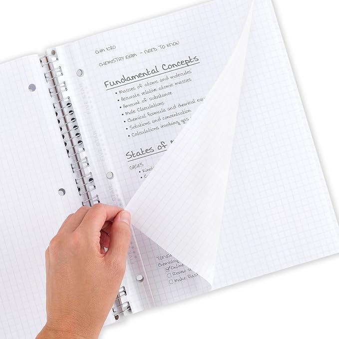 Five Star Reinforced Insertable Graph Ruled Notebook Paper, 6 Pack, White, 8.5 x 11, 75 Sheets per Pack