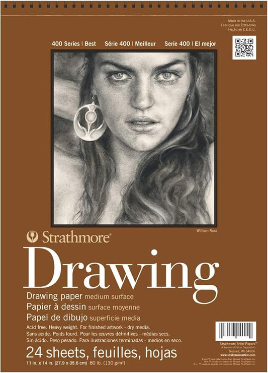 Strathmore Medium Drawing Spiral Paper Pad 11"X14"-24 Sheets -400500