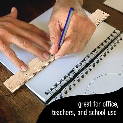 Ruler 12 Inch, Architectural Scale Ruler, 1/8 Inch Scale Rulers, Wooden Rulers for Drawing, Drafting, Architect and Engineering
