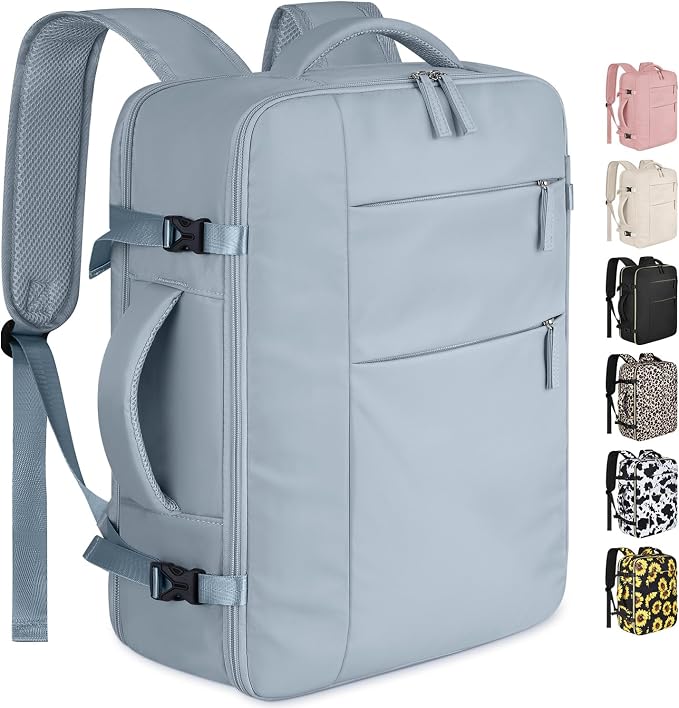 Capolo Travel Backpack for Women Men Waterproof Laptop Backpack Airlines Approved Carry On Backpack Bag Computer Bookbag for Business, Work, Traveling Fits 15.6 Inch Laptop(Blue)