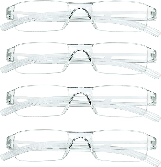 LifeArt 2/4 Pairs Reading Glasses, Blue Light Blocking Glasses, Computer Glasses for Men and Women, Rectangle Eyewear Frame