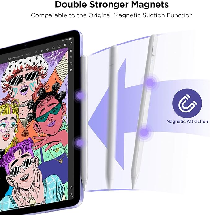DEGGE Stylus Pen for iPad 2018-2025, 15Mins Fast Charge for Apple Pencil, Palm Rejection, Compatible with iPad A16 11/10/9/8/7/6, iPad Pro M5/M4/12.9"/11", iPad mini 7/6/5, iPad Air M3/M2/5/4/3