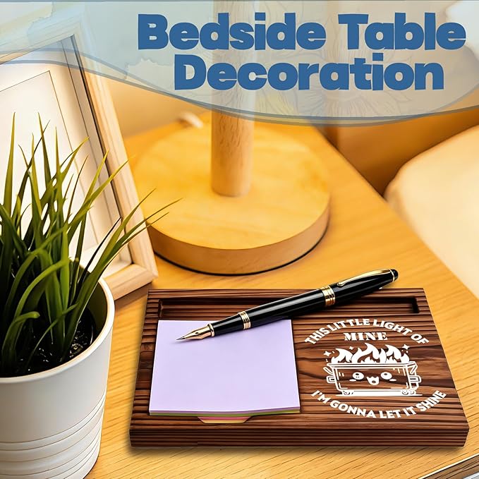 FOUGSTA Funny Office Gifts for Work Bestise, Gag Office Present for Bestise, Decor Gifts for Work Friend,Wooden Notepad Pen Holder With Funny Quotes,16.5 x 12 x 1.5 cm,XXN15