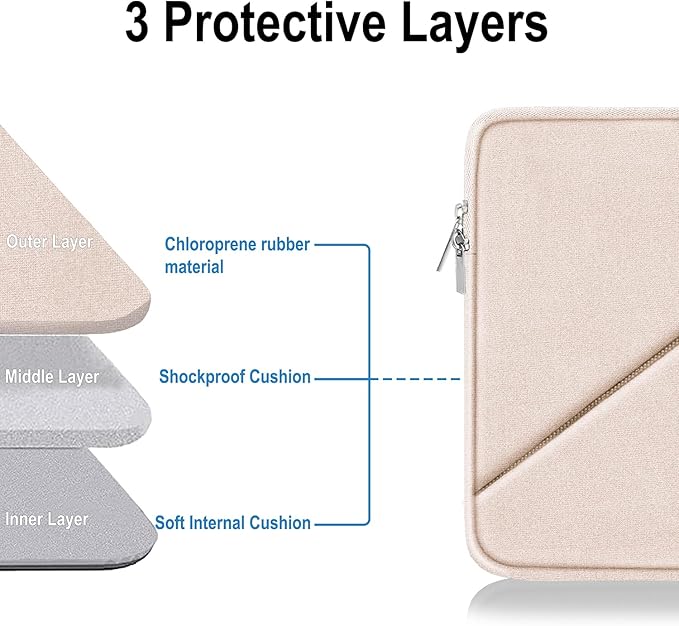 Laptop Sleeve 15.6 inch, Traveling Carrying Computer Bag with Zippered Pocket, Shockproof Protective Laptop Case Compatible for Apple Notebook, HP, Dell, Acer, Asus, Lenovo, Pink