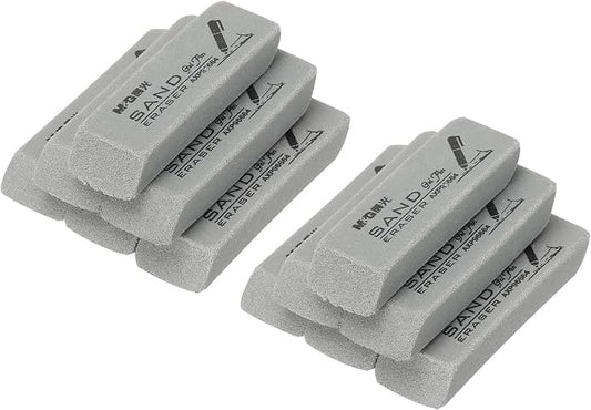 PATIKIL 12 Pcs Sand Erasers, Frosted Eraser Block Easy to Clean Durable Bulk for Gel Ink Ballpoint Fountain Pen Office, AXP96664, Gray