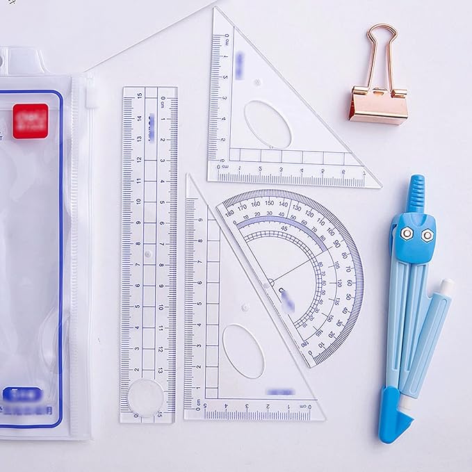 Drawing Compass Drafting Tools Student Compass Compass Drawing Too Set Math Geometry Set Drawing Drawing Triangle Ruler Suitable for School Home and Office Math Ruler Kit