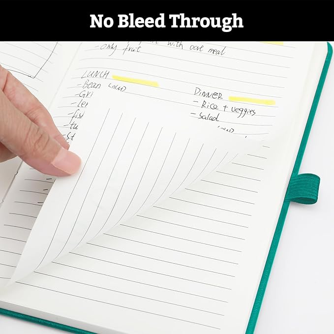 2Pack Lined Hardcover Journal Notebook, A5 192 Pages 100Gsm Thick Paper College Ruled for School,Note Taking,Work,Diary，5.7''*8.3'',Turquoise