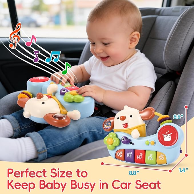 WITALENT Baby Toys, Puppy Baby Musical Piano, Toddler Montessori Toys, Infant 12-18 Months Must Have, Early Learning Educational Keyboard Piano for 1 Year Old Boys Girls Birthday