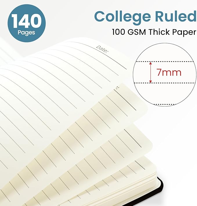 ZOTIA Lined Spiral Journal for Women, A5 Cute Hardcover College Ruled Notebook for Work, School & Note Taking, Aesthetic Writing Journal, 140 Pages (5.8" x 8.3"), Golden Butterfly