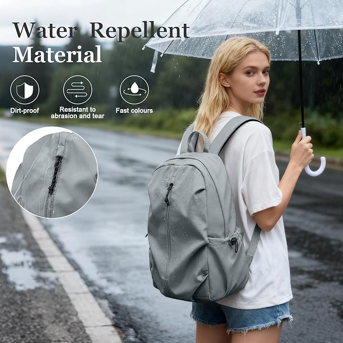 weradar School Backpack For Women Men,Waterproof College Backpack,High School Bookbag,Lightweight Casual Daypack Travel Backpack,Carry On Bag for Office/Teacher/Work(Grayish Blue)