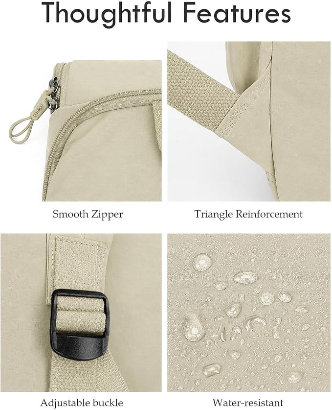 Foldable Backpack for Women, Lightweight Travel Backpack Purse Khaki | with Luggage Strap, Packable Causal Daypack, Chic Bookbag, Water-Resistant Gym School Backpack for Travel College Daily Use