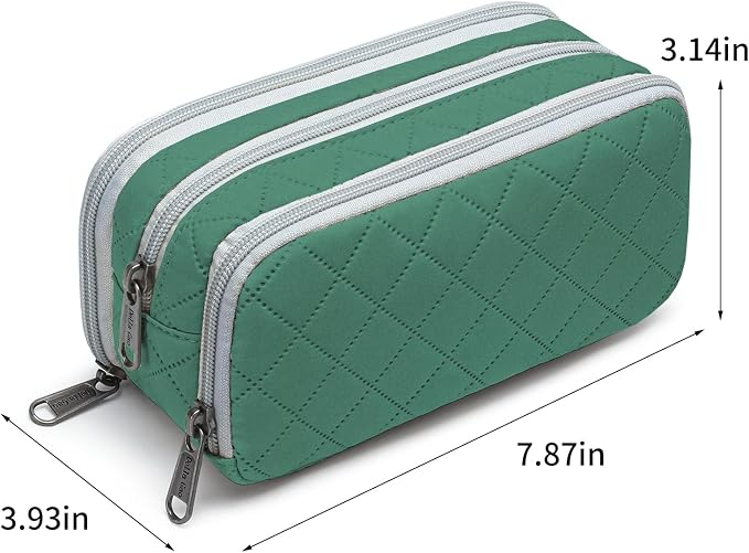 Della Gao Large Pencil Case, Big Capacity Pencil Pouch with 3 Compartments | Office Pencil Bag with Zipper, Big Pen Case for Adults (01-3ALLG)