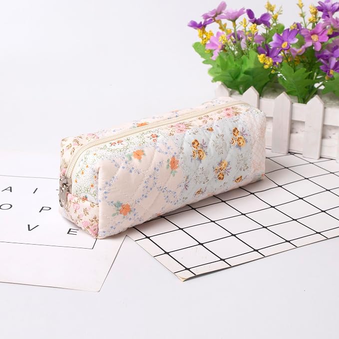 Pencil Case Office College School Storage Bag Pouch Holder Box Organizer Makeup Pouch Cosmetic Bag Aesthetic Cute Pen Case for Girls Boys Kids (Bee color mixing)