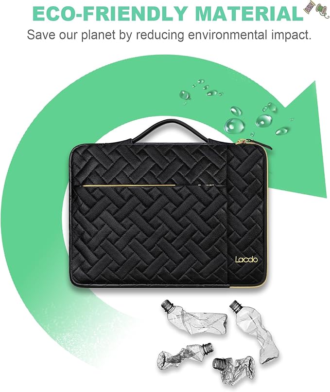 Lacdo 360° Protective Laptop Sleeve Case for 13 inch New MacBook Air M5 A3449 (2026), M4 A3240 2025, M3 A3113, M2 A2681, M1 A2337 A2179 A1932 | 13 inch MacBook Neo A18 Pro A3404 (2026), Elegant Black