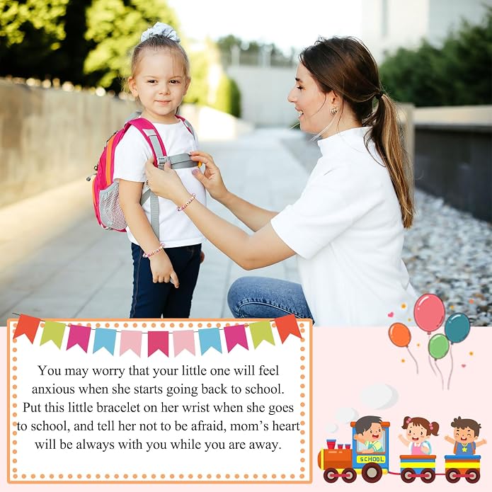 UPROMI First Day of Preschool/Kindergarten/1st Grade/2nd Grade/School Gift, Back to School Bracelet Mommy and Me Dad and Son
