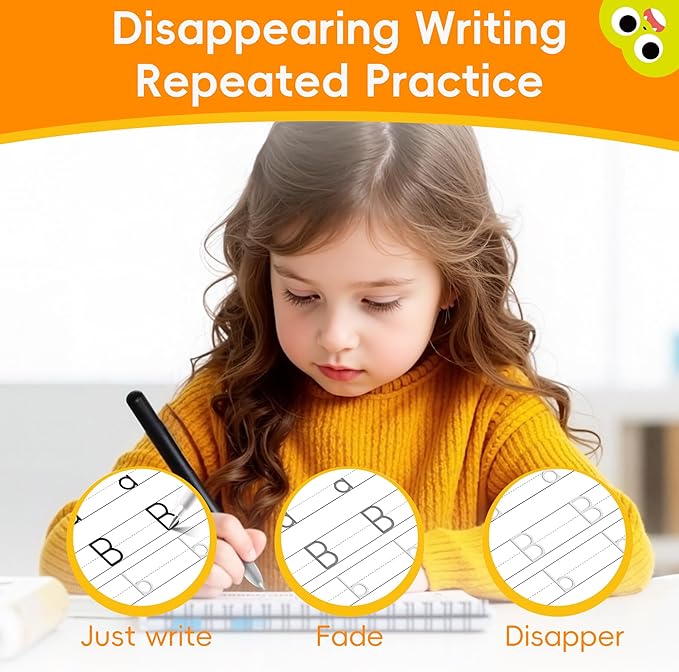 Large Magic Grooved Writing Practice for Kids 3-5, Grooved Writing Books Ages 6-8, Magic Book Handwriting Practice for Kids 5-7, Preschool Workbook Tracing Books for Boys & Girls