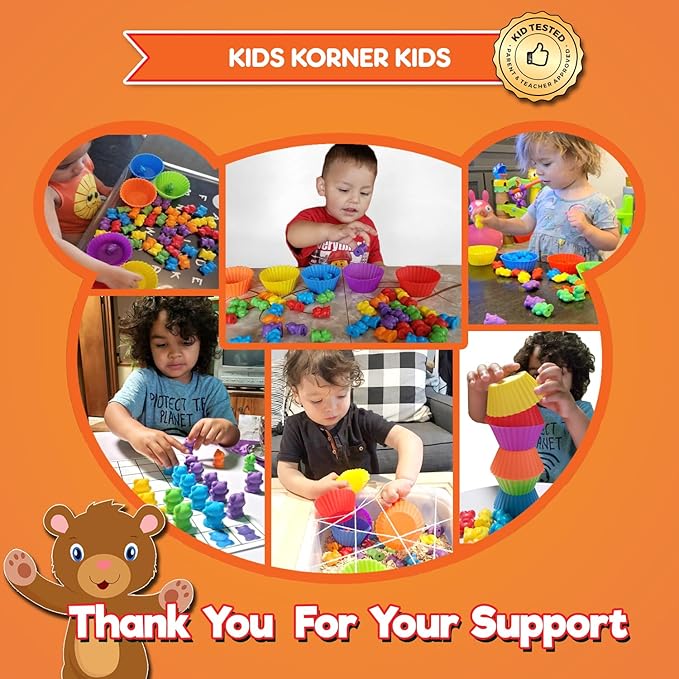 Jumbo Counting Bears with Stacking Cups - Montessori Educational Sorting Rainbow Toys For 3 Year Old Boys and Girls with 48 Preschool Math Manipulatives, Toy Storage and Toddler Games eBook