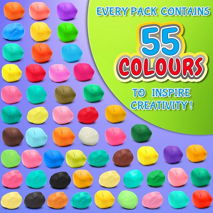 Modeling Clay Kit - 55 Colors Air Dry Clay DIY Molding Clay with Tools, Kids Art Crafts Gift for Boys & Girls Age 3-12 Year Olds