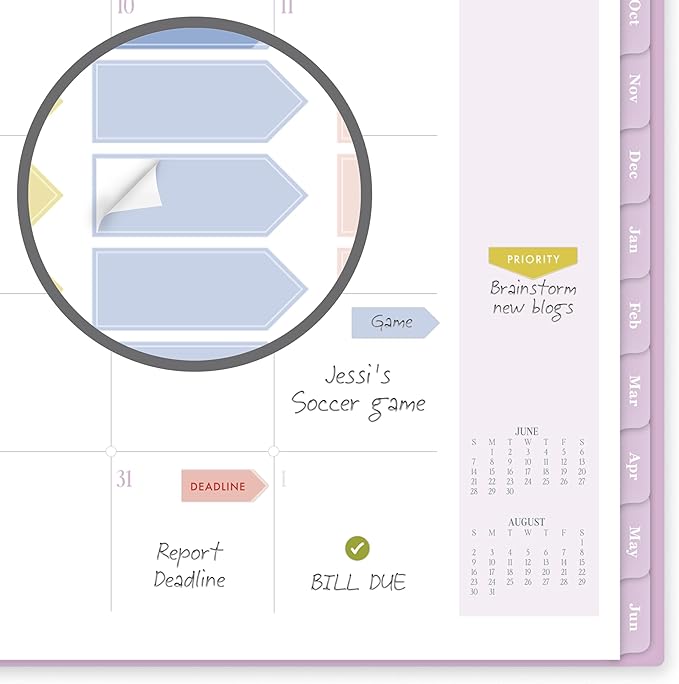 Cambridge Planner 2026-2027 Weekly & Monthly Academic 12-Month July-June, 8-1/2" x 11", Cherrywood Lane, Peony Lace (CL18-905A)