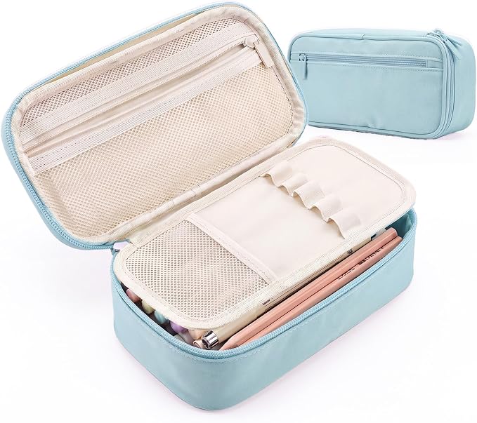 WEMATE Pencil Case, Large Storage Organizer, Makeup Bag, Teacher Must - have, Big Pencil Pouch, Marker Case for College