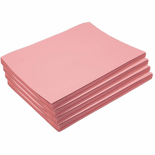 Colorations 9" x 12" Mediumweight Pink Construction Paper - 200 Sheets, Bulk Pack Art Paper, Arts and Crafts, School Supplies, Drawing, Coloring, Painting, 3D Art