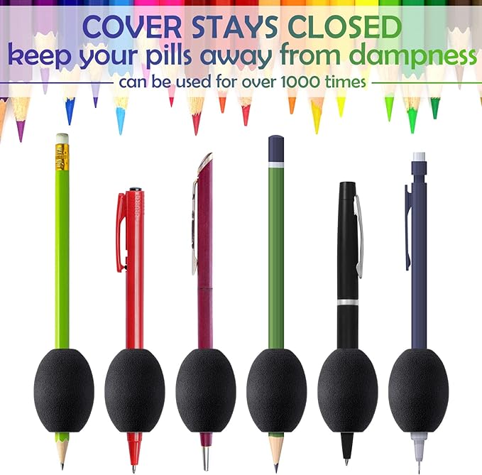 Outus 12 Pieces Pen Grip Kids Adult Egg Pencil Pen Grip Handwriting Pen Grips Foam Pen Grips Pen Writing Aid Holder Soft Cushioned for Drawing Student Right or Left Handed Use(Black)