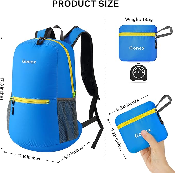 Gonex Ultra Lightweight Packable Backpack Daypack Handy Foldable Camping Outdoor Travel Cycling Backpacking