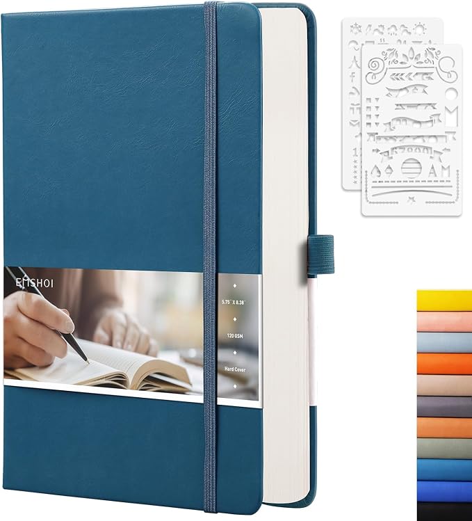 EMSHOI Dotted Journal Notebook, 256 Pages, A5 Size (5.7'' x 8.3'')