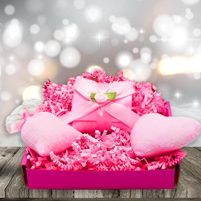 ZEBMOON 1 LB Hot Pink Crinkle Cut Paper Shred Filler Great for Gift Wrapping, Basket Filling, Birthday, Wedding, Halloween, Thanksgiving, Christmas Day, New Year Party Decorations Filling Supplies