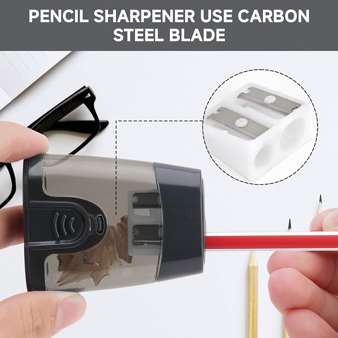 Eagle Manual Pencil Sharpener, 2 Holes, for Standard and Jumbo Color Pencils, 24×51×63 MM, Perfect for Kids, Pack of 2