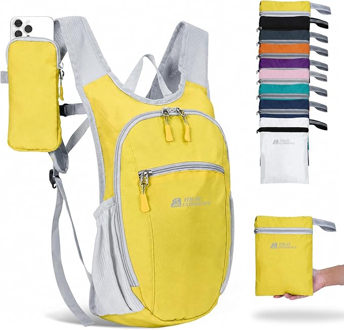 Small Hiking Backpack Packable Lightweight for Women Men | 10L/15L, Hiking Daypack, Foldable, Water Resistan, Ultralight, with Phone Pocket, Travel, Outdoor, Walking
