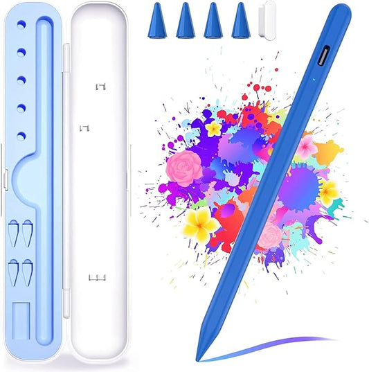 Stylus Pen for iPad A16/10th/9th Generation, 10Mins Fast Charge for Apple Pencil&iPad Pen, Compatible with iPad A16/10th/9th/8th/7th/6/Pro 13'' 11'' M4/12.9 inch/Air 11'' 13'' M3/M2/Mini 7/6/5, Blue