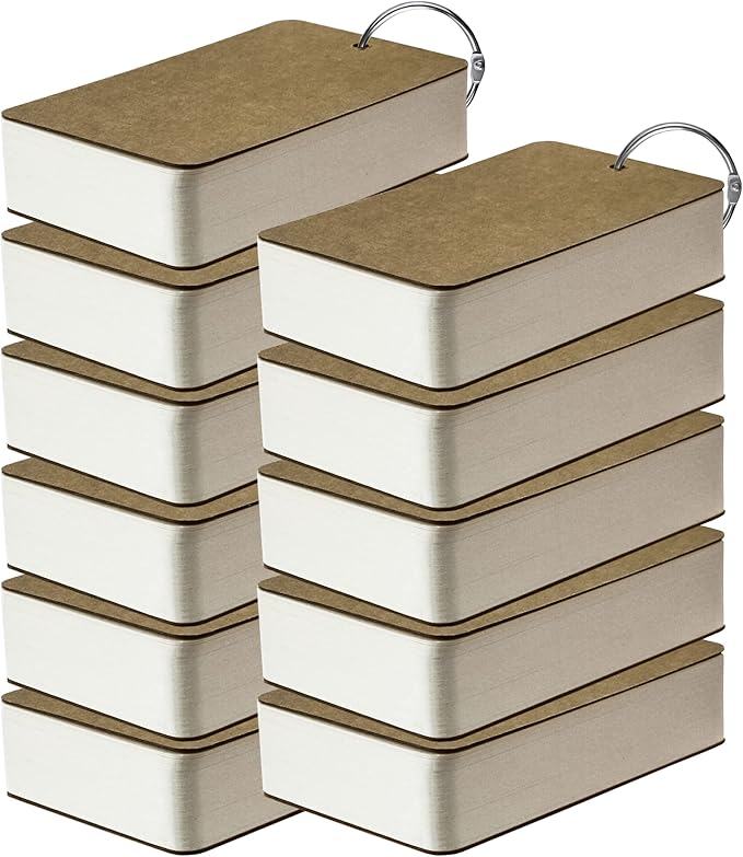 500 Pcs Flash Cards 2x3 Inch Index Cards with Ring Lined Note Card Bood Flashcards, Mini Blank Flash Cards 2x3 White Card Pad Index Note Bood 2 x 3 Notecards for Studying School Supply College
