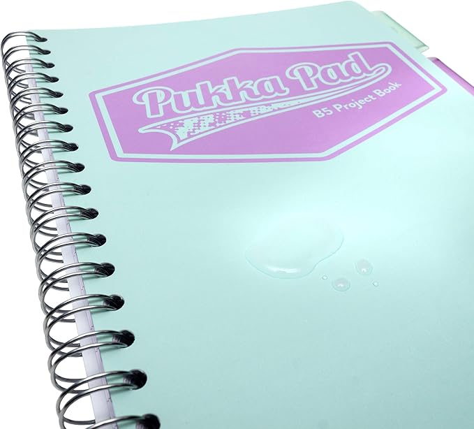 Pukka Pad 5 Subject Spiral Notebook 3-Pack - 200 Pages, 100 Sheets of 80GSM Paper with Repositionable Dividers & Perforated Edges for School & Office Planning & Organization - B5-7 X 10, Pastel