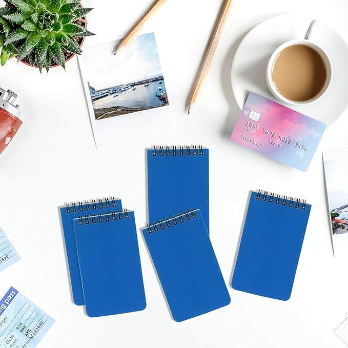 12 Pack mini Spiral Steno Pads,3x5 Inch Small Notepads, Small Pocket Notebooks, College Ruled Lined Note Pads For Kids Adults Outdoor,Home,School,Office,75 Sheets/150 Pages (Blue)