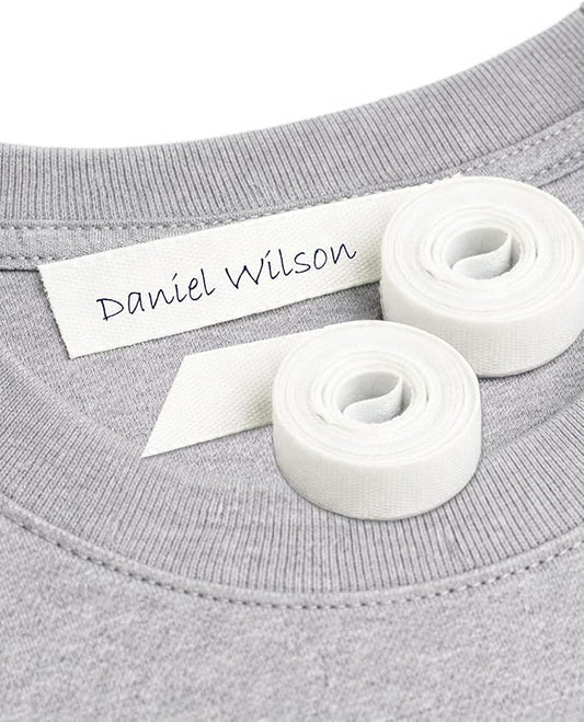 2 Iron-On White Fabric Tape. Writable Clothing Label Roll, 3m x 1cm. for Kids, School & Care Settings, Nursery